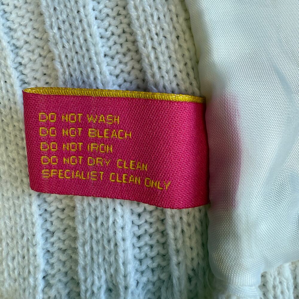 NEW Vintage Y2K Jennyfer J white rabbit fur sweater vest - zip up - NWT - size L - Picture 6 of 7